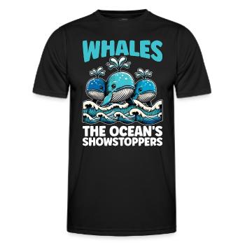 Whales The Ocean's Marine Animal Whale Watching - Männer Funktions-T-Shirt - Schwarz - Vorne - AI Model Male 178 dark (178cm)