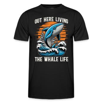 Whale Watching Out Here Living The Marine Biology - Men's Functional T-Shirt - black - Front - AI Model Male 178 dark (178cm)