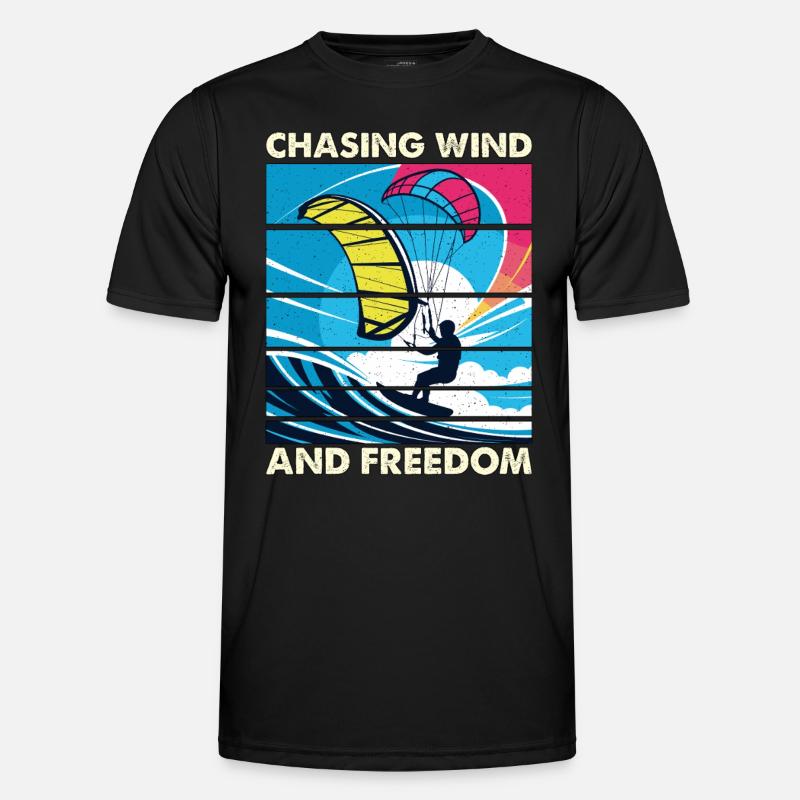 Kitesurf Poursuite Vent Et Liberté Deltaplane T-shirt sport Homme
