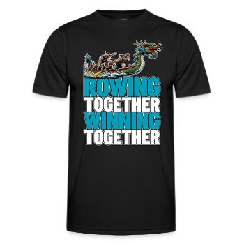 Dragon Boating Rowing Together Winning Paddling - Männer Funktions-T-Shirt - Schwarz - Vorne - AI Model Male 178 dark (178cm)