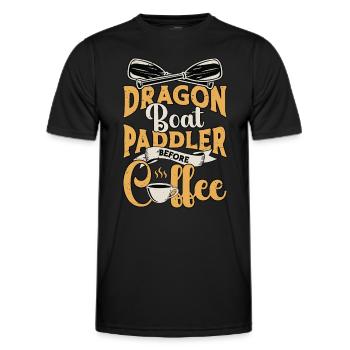 Dragon Boat Paddler Before Rowing Coffee Lover - Men's Functional T-Shirt - black - Front - AI Model Male 178 dark (178cm)