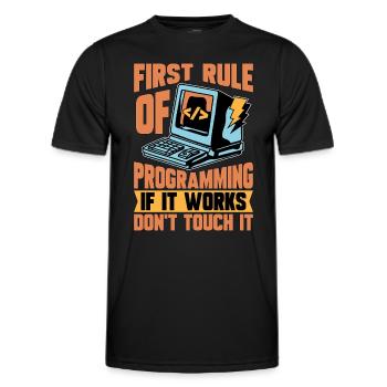 Coder First Rule Of Programming If Web Developer - Männer Funktions-T-Shirt - Schwarz - Vorne - AI Model Male 178 dark (178cm)