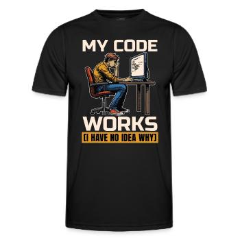 Coder My Code Works I Have No Idea Web Developer - Männer Funktions-T-Shirt - Schwarz - Vorne - AI Model Male 178 dark (178cm)