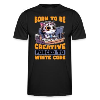 Codeur né pour être créatif Développeur Web Codeurs - T-shirt sport Homme - noir - Devant - AI Model Male 178 dark (178cm)