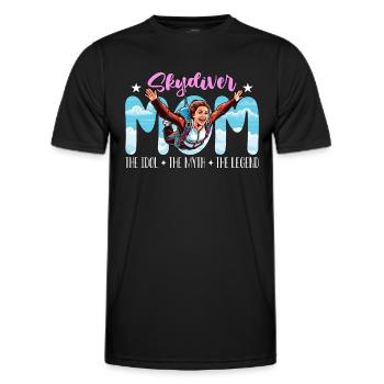 Skydiver Mom The Idol The Myth Loves Paragliding - Männer Funktions-T-Shirt - Schwarz - Vorne - AI Model Male 178 dark (178cm)