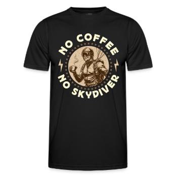 Skydiver No Coffee No Base Jumping Coffee Lover - Männer Funktions-T-Shirt - Schwarz - Vorne - AI Model Male 178 dark (178cm)