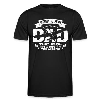 Aerobatic Pilot Dad The Idol The Glider Pilot - Men's Functional T-Shirt - black - Front - AI Model Male 178 dark (178cm)