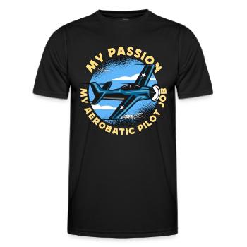 Aerobatic Pilot My Passion My Aerobatic Maneuvers - Men's Functional T-Shirt - black - Front - AI Model Male 178 dark (178cm)