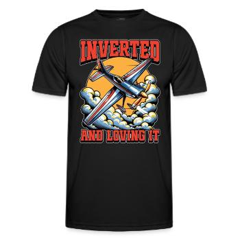 Aerobatic Pilot Inverted And Loving It Model Pilot - Men's Functional T-Shirt - black - Front - AI Model Male 178 dark (178cm)