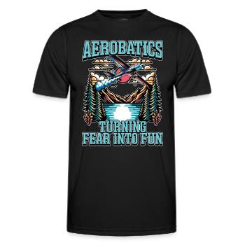 Aerobatic Pilot Aerobatics Turning Fear Aeroplane - Men's Functional T-Shirt - black - Front - AI Model Male 178 dark (178cm)