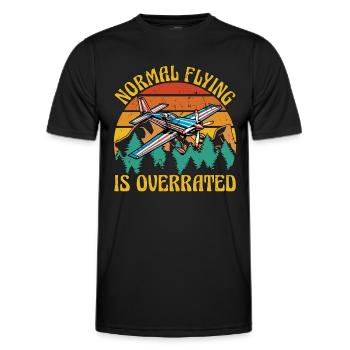 Aerobatic Pilot Normal Flying Aerobatic Maneuvers - Men's Functional T-Shirt - black - Front - AI Model Male 178 dark (178cm)