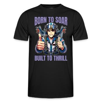 Aerobatic Pilot Born To Soar Aerobatic Maneuvers - Männer Funktions-T-Shirt - Schwarz - Vorne - AI Model Male 178 dark (178cm)