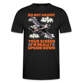 Aerobatic Pilot Do Not Adjust Your Screen Aviation - Men's Functional T-Shirt - black - Front - AI Model Male 178 dark (178cm)