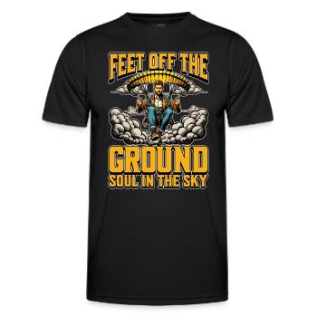 Le parapente les pieds au-dessus du sol adore le parachutisme - T-shirt sport Homme - noir - Devant - AI Model Male 178 dark (178cm)