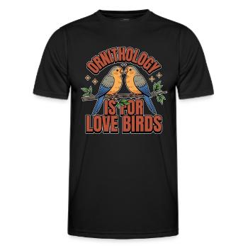 Ornithology Is For Love Birds Birdwatching Zoology - Men's Functional T-Shirt - black - Front - AI Model Male 178 dark (178cm)