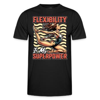La flexibilité de l’acro dance est mon superpouvoir acrobatique - T-shirt sport Homme - noir - Devant - AI Model Male 178 dark (178cm)