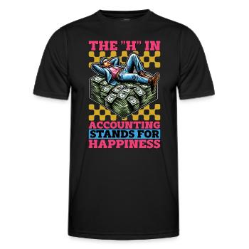 Comptabilité Le H de la comptabilité Stands Tableur - T-shirt sport Homme - noir - Devant - AI Model Male 178 dark (178cm)