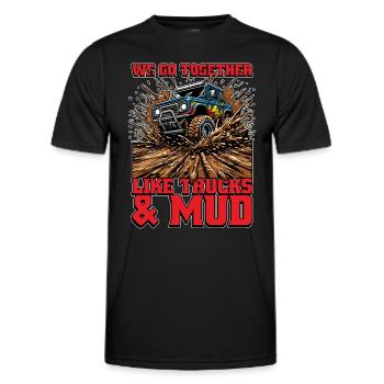 Mud Racing We Go Together Like Offroad Vehicles - Men's Functional T-Shirt - black - Front - AI Model Male 178 dark (178cm)