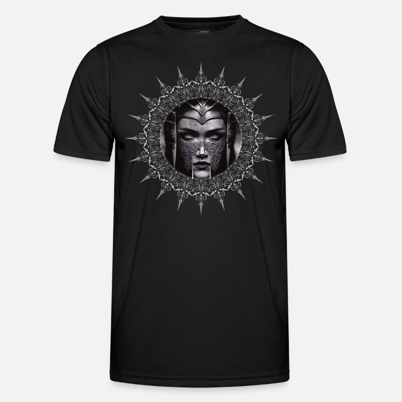 Schildmaid Wikinger Kriegerin Mittelalter Freya - Männer Funktions-T-Shirt - Schwarz