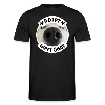 Adopt Don't Buy, Adopt a Shelter Dog - Men's Functional T-Shirt - black - Front - AI Model Male 178 dark (178cm)