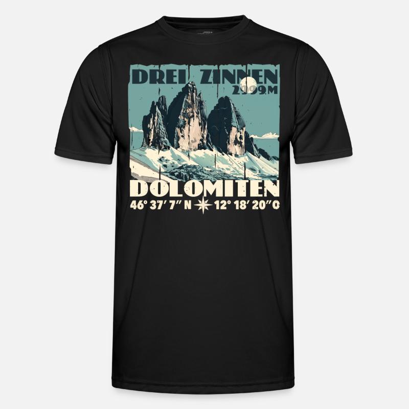 Three Peaks Dolomites Souvenir Tre Cime Lavaredo - Men's Functional T-Shirt - black