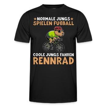 Fahrrad Capybara - Coole Jungs fahren Rennrad - Männer Funktions-T-Shirt - Schwarz - Vorne - AI Model Male 178 dark (178cm)