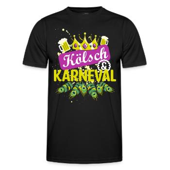 Kölsch und Karneval | Bierkönig Bierkönigin Pfau - Männer Funktions-T-Shirt - Schwarz - Vorne - AI Model Male 178 dark (178cm)