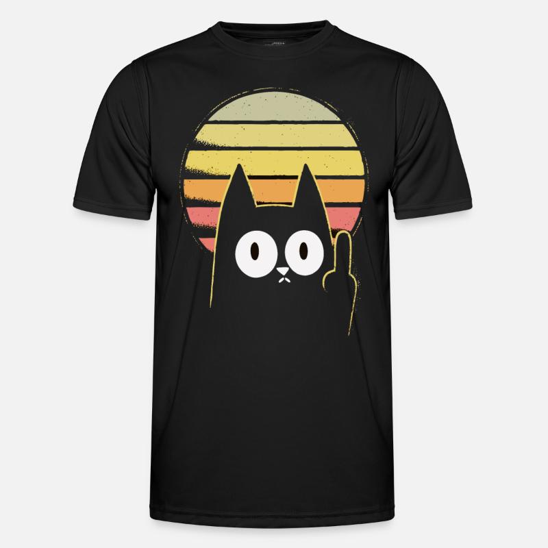 Mittelfinger Katze Männer Funktions-T-Shirt
