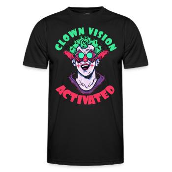 Clown view activated - Men's Functional T-Shirt - black - Front - AI Model Male 178 dark (178cm)