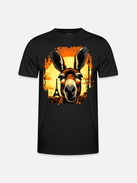 A donkey in Paris - Men's Functional T-Shirt - black