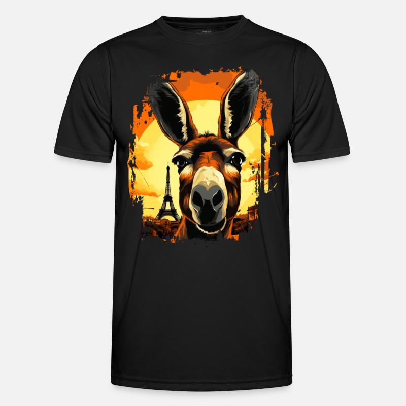 Ein Esel in Paris - Männer Funktions-T-Shirt - Schwarz
