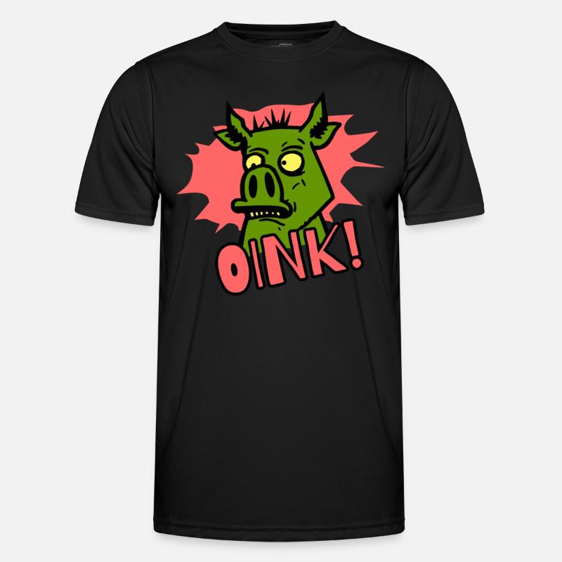 Grogner! Cochon de dessin animé T-shirt sport Homme