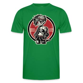 Cooles Emo-Zombie-Mädchen - Männer Funktions-T-Shirt - Kelly Green - Vorne - AI Model Male 178 dark (178cm)