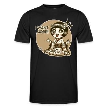 Chibi japanische Geisha - Männer Funktions-T-Shirt - Schwarz - Vorne - AI Model Male 178 dark (178cm)