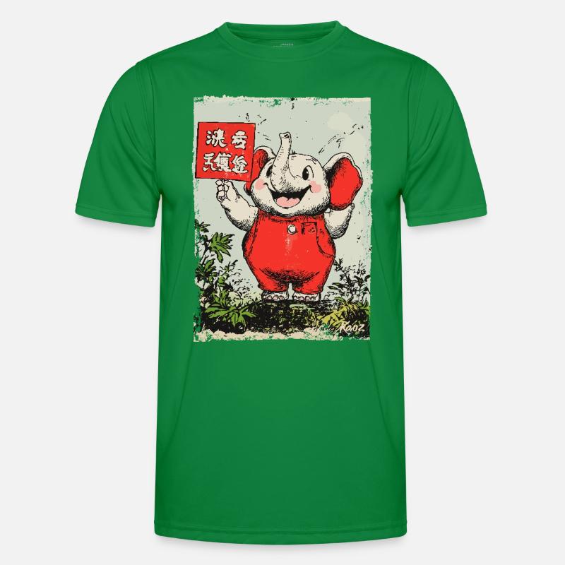 Fröhlicher kleiner Elefant Männer Funktions-T-Shirt