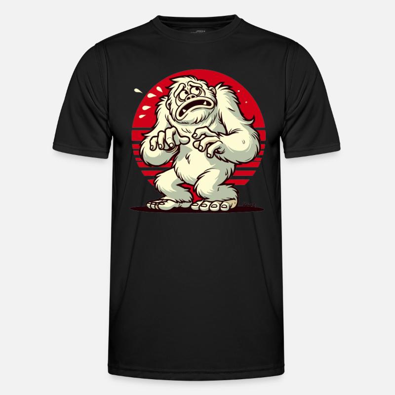 Scared funny Yeti Bigfoot scared Men's Functional T-Shirt