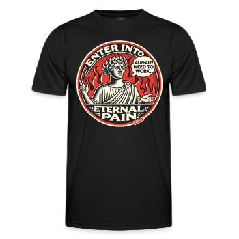 Dante doit travailler éternellement en enfer - T-shirt sport Homme - noir - Devant - AI Model Male 178 dark (178cm)