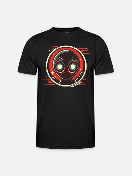 Mysterious alien with shining eyes - Men's Functional T-Shirt - black