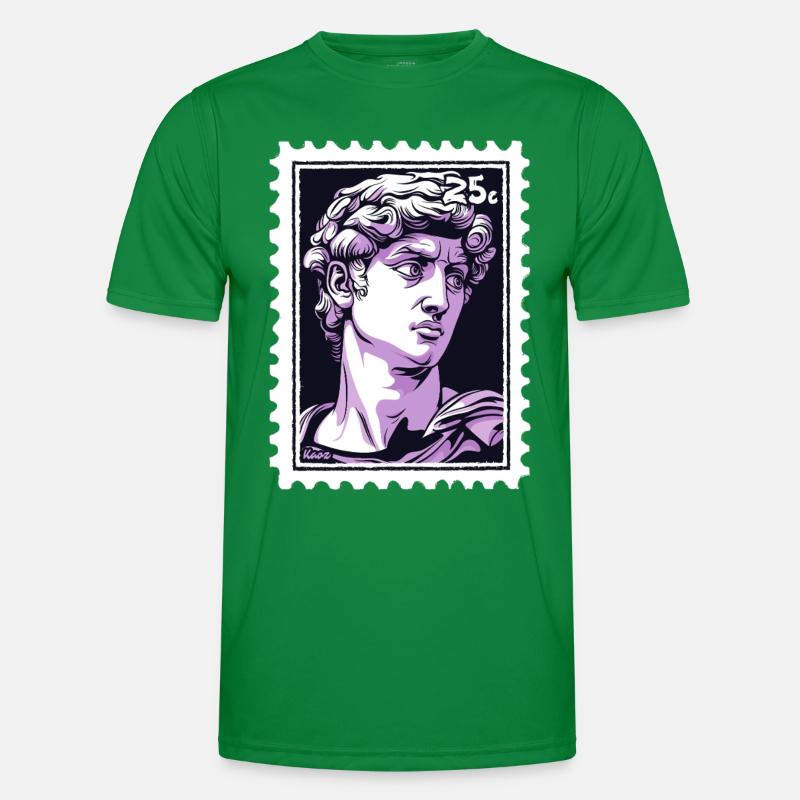 David de Florence Timbre-poste – Classique en violet T-shirt sport Homme