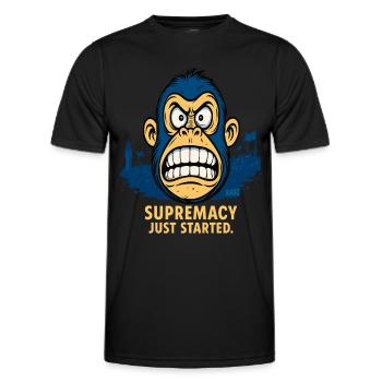 Angry monkey with crowd - Men's Functional T-Shirt - black - Front - AI Model Male 178 dark (178cm)