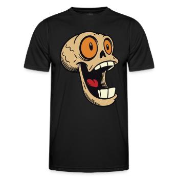 Lachender Totenkopf mit großen Augen - Männer Funktions-T-Shirt - Schwarz - Vorne - AI Model Male 178 dark (178cm)