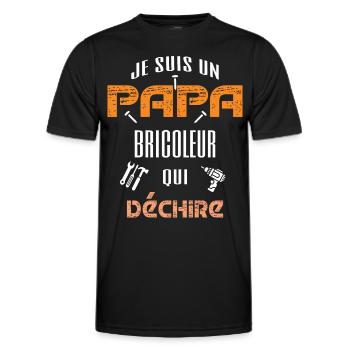 je suis un papa bricoleur qui déchire - T-shirt sport Homme - noir - Devant - AI Model Male 178 dark (178cm)