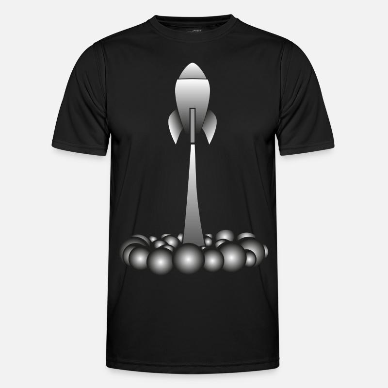 Rakete rocket - Männer Funktions-T-Shirt - Schwarz