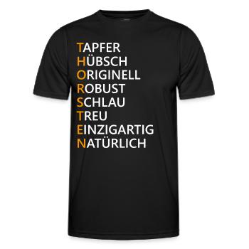 Thorsten Name Geschenk - Männer Funktions-T-Shirt - Schwarz - Vorne - AI Model Male 178 dark (178cm)