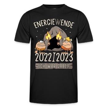 Energiewende 2022/2023 Ich war dabei Stromausfall - Männer Funktions-T-Shirt - Schwarz - Vorne - AI Model Male 178 dark (178cm)