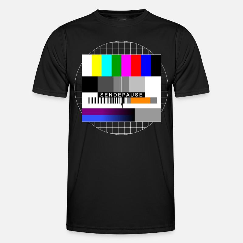 Sendepause Testbild - Männer Funktions-T-Shirt - Schwarz