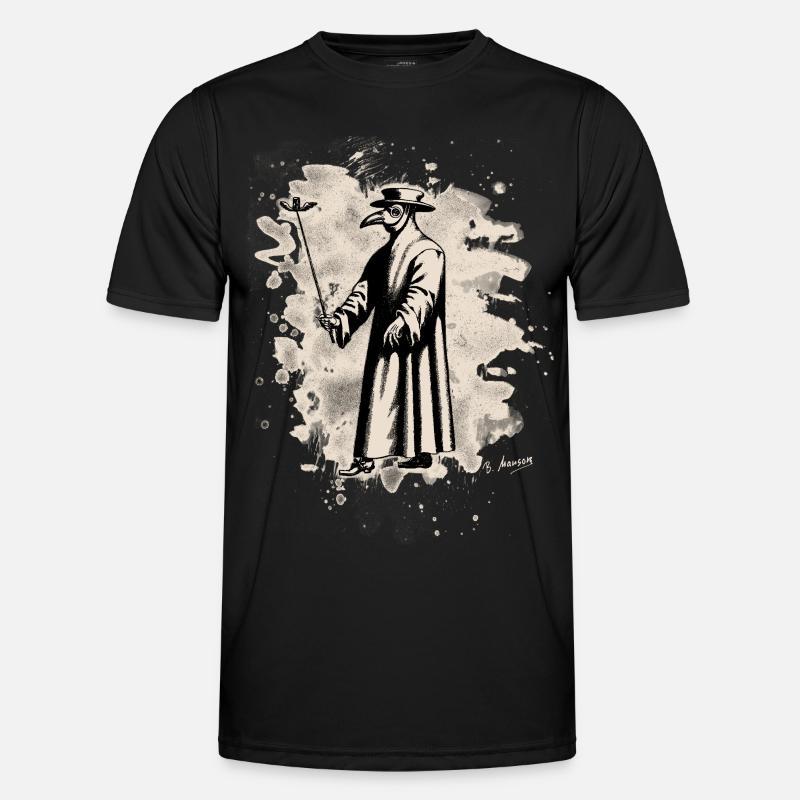 Dr. Schnabel – Pestarzt - bleached white - Männer Funktions-T-Shirt - Schwarz