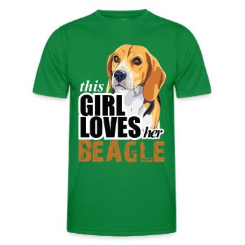 thIs gIrl loves her beagle - Men's Functional T-Shirt - kelly green - Front - AI Model Male 178 dark (178cm)