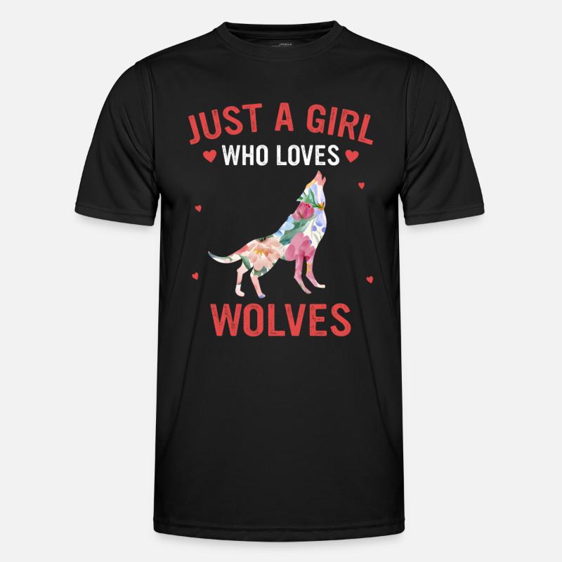 Wolf Wolves Animal Howling - Men's Functional T-Shirt - black