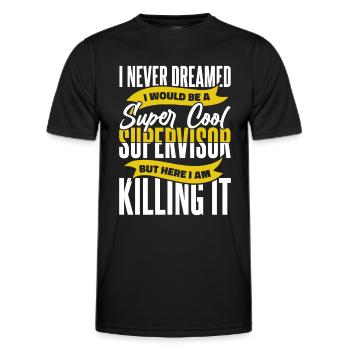 Supervisor profession - Men's Functional T-Shirt - black - Front - AI Model Male 178 dark (178cm)